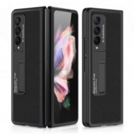 Cover Samsung Galaxy Z Fold 3 5G Supporto In Pelle Intrecciata Gkk