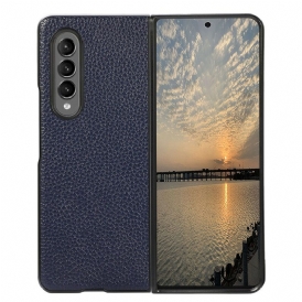 Cover Samsung Galaxy Z Fold 3 5G Vera Pelle Di Litchi