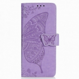 Custodia in pelle Samsung Galaxy Z Fold 3 5G Design A Farfalla Con Cordino