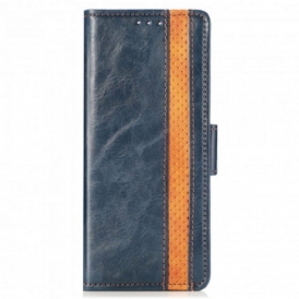 Custodia in pelle Samsung Galaxy Z Fold 3 5G Doppia Chiusura Bicolore