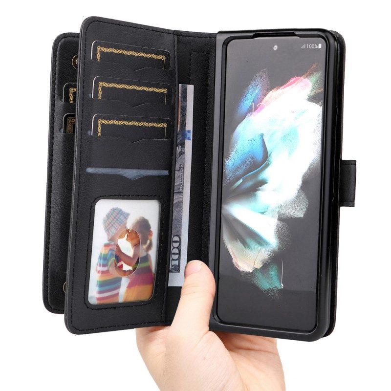 Custodia in pelle Samsung Galaxy Z Fold 3 5G Portamonete Da Lavoro Multifunzione