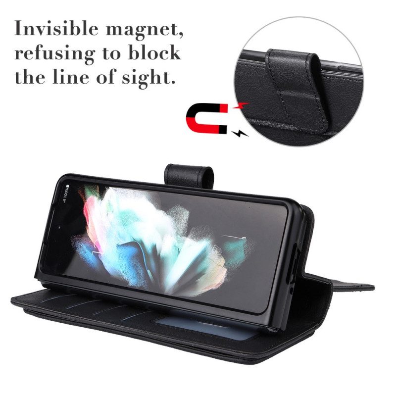 Custodia in pelle Samsung Galaxy Z Fold 3 5G Portamonete Da Lavoro Multifunzione