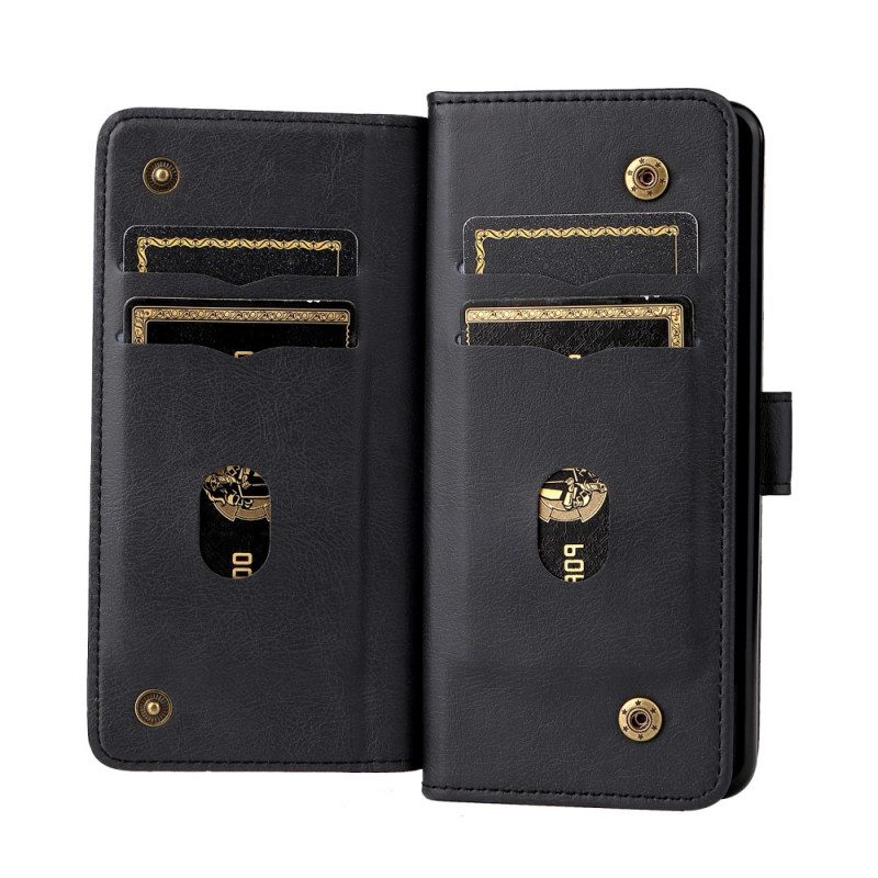 Custodia in pelle Samsung Galaxy Z Fold 3 5G Portamonete Da Lavoro Multifunzione