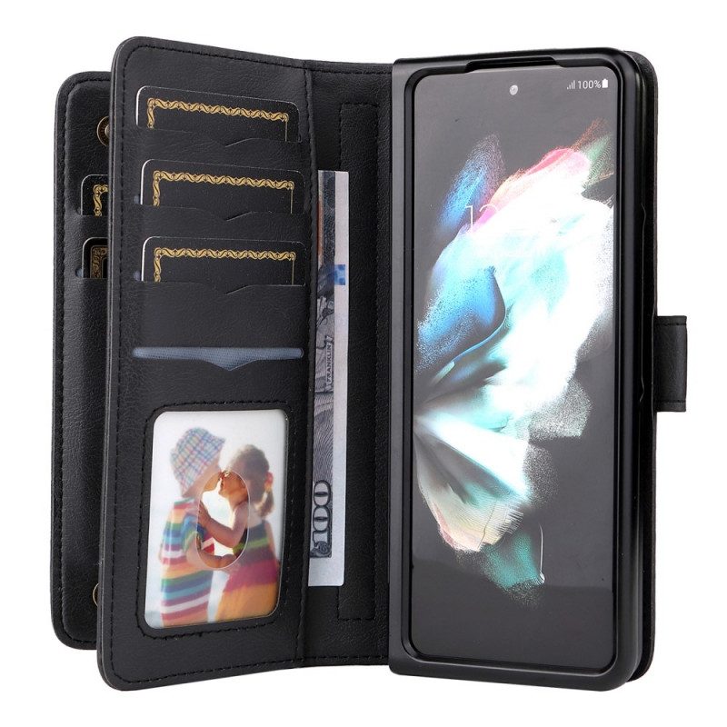 Custodia in pelle Samsung Galaxy Z Fold 3 5G Portamonete Da Lavoro Multifunzione