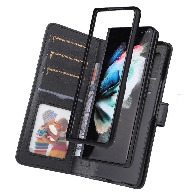 Custodia in pelle Samsung Galaxy Z Fold 3 5G Portamonete Da Lavoro Multifunzione