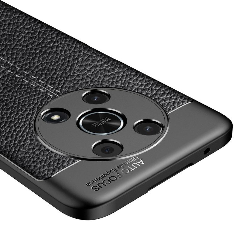 Cover Honor Magic 4 Lite 5G Doppia Linea Litchi Effetto Pelle