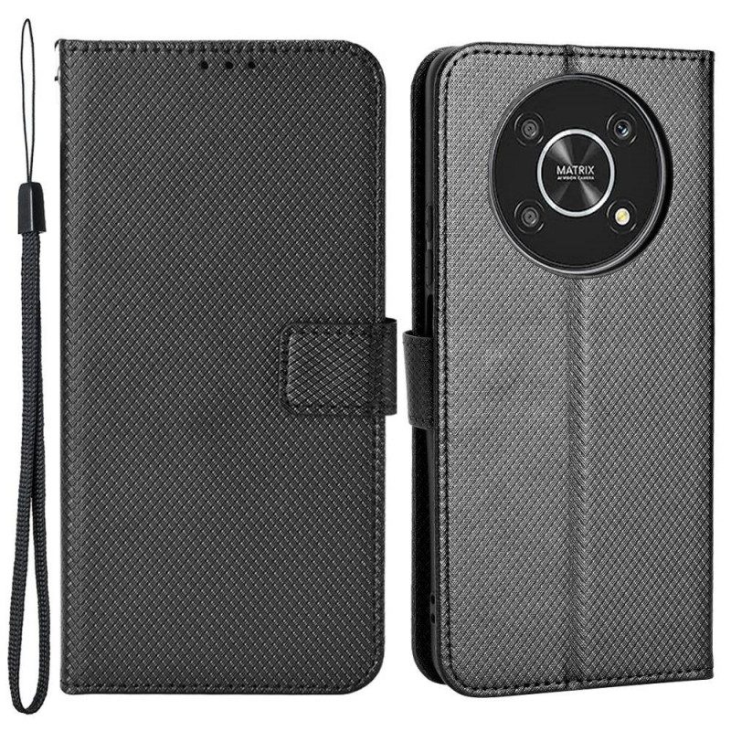 Custodia in pelle Honor Magic 4 Lite 5G Elegante Finta Pelle Con Cinturino