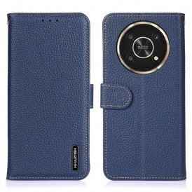 Custodia in pelle Honor Magic 4 Lite 5G Litchi In Vera Pelle Khazneh