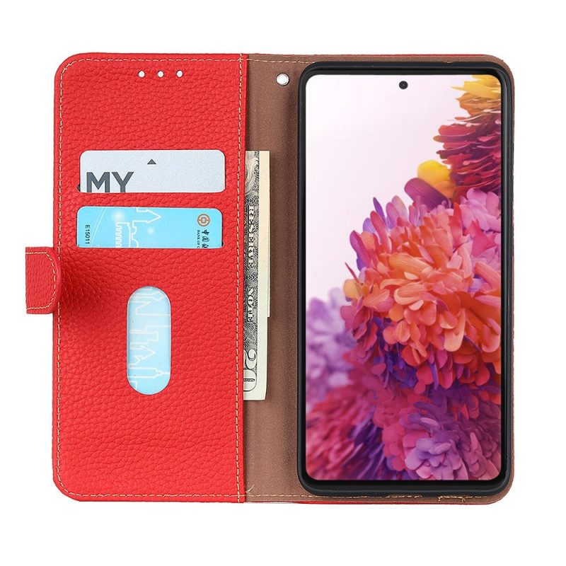 Custodia in pelle Honor Magic 4 Lite 5G Litchi In Vera Pelle Khazneh