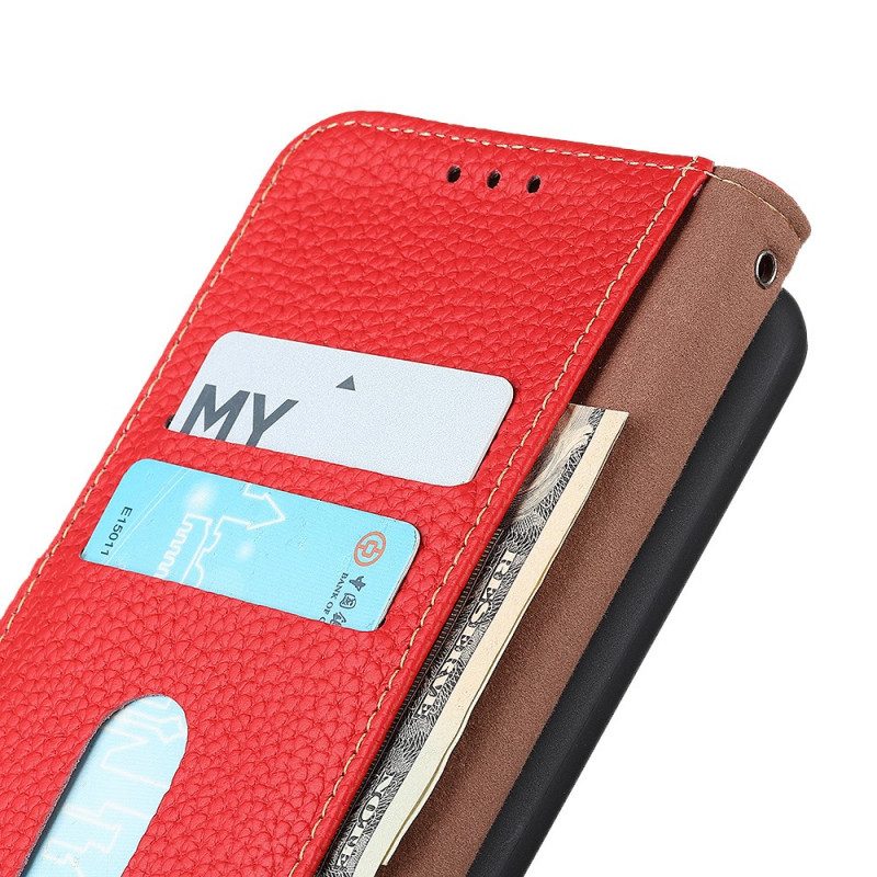 Custodia in pelle Honor Magic 4 Lite 5G Litchi In Vera Pelle Khazneh