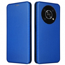 Folio Cover Honor Magic 4 Lite 5G Custodia in pelle Fibra Di Carbonio Colorata