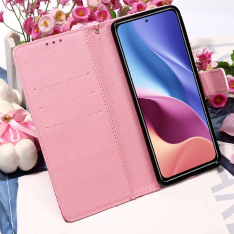 Custodia in pelle Xiaomi Mi 11i 5G Farfalle Rosse