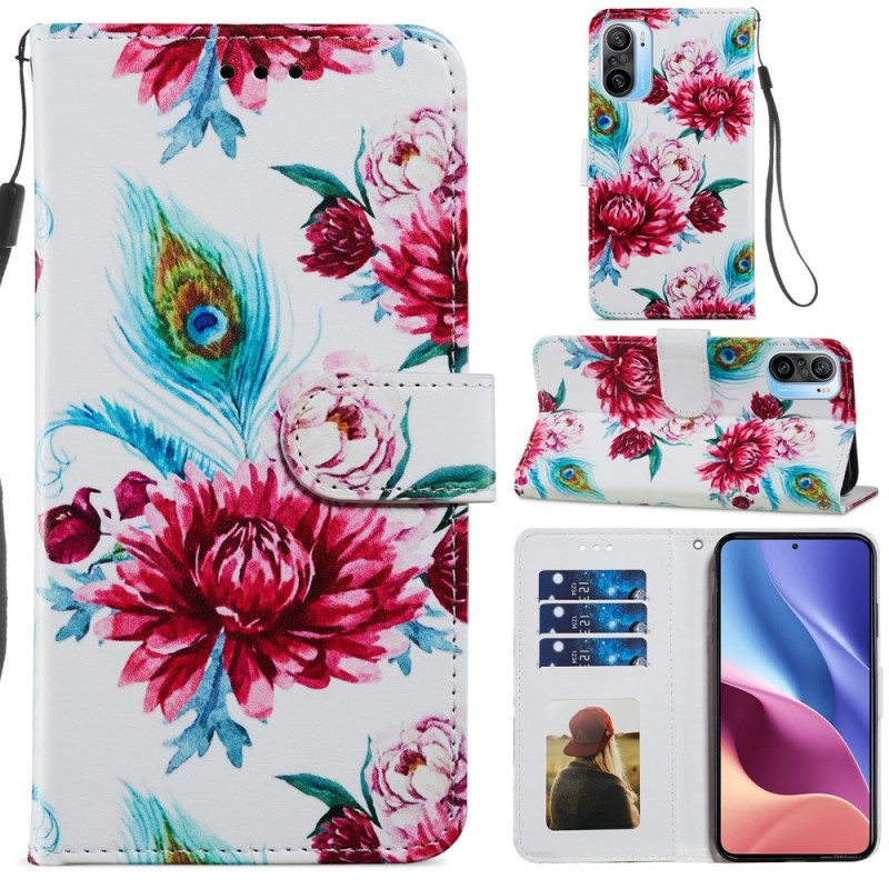 Custodia in pelle Xiaomi Mi 11i 5G Fiori Intensi