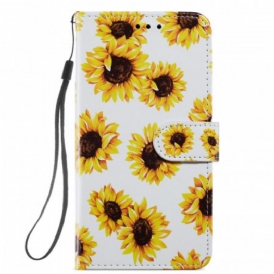 Custodia in pelle Xiaomi Mi 11i 5G Girasoli