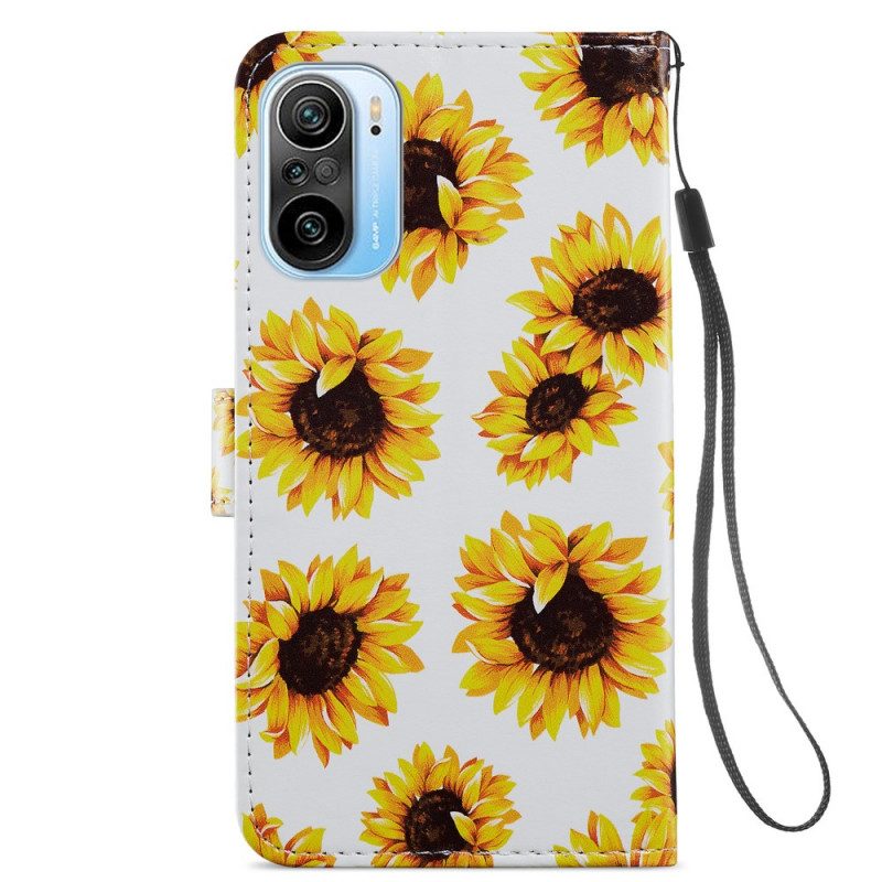 Custodia in pelle Xiaomi Mi 11i 5G Girasoli