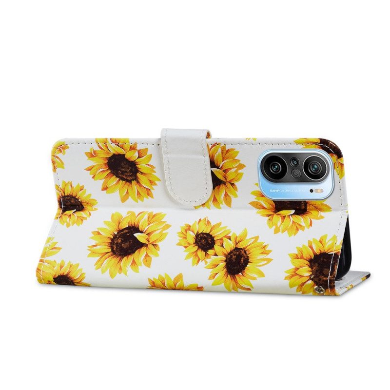 Custodia in pelle Xiaomi Mi 11i 5G Girasoli