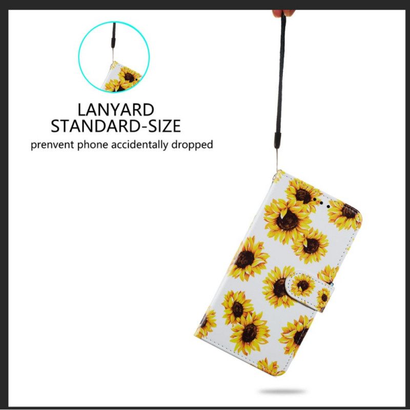 Custodia in pelle Xiaomi Mi 11i 5G Girasoli