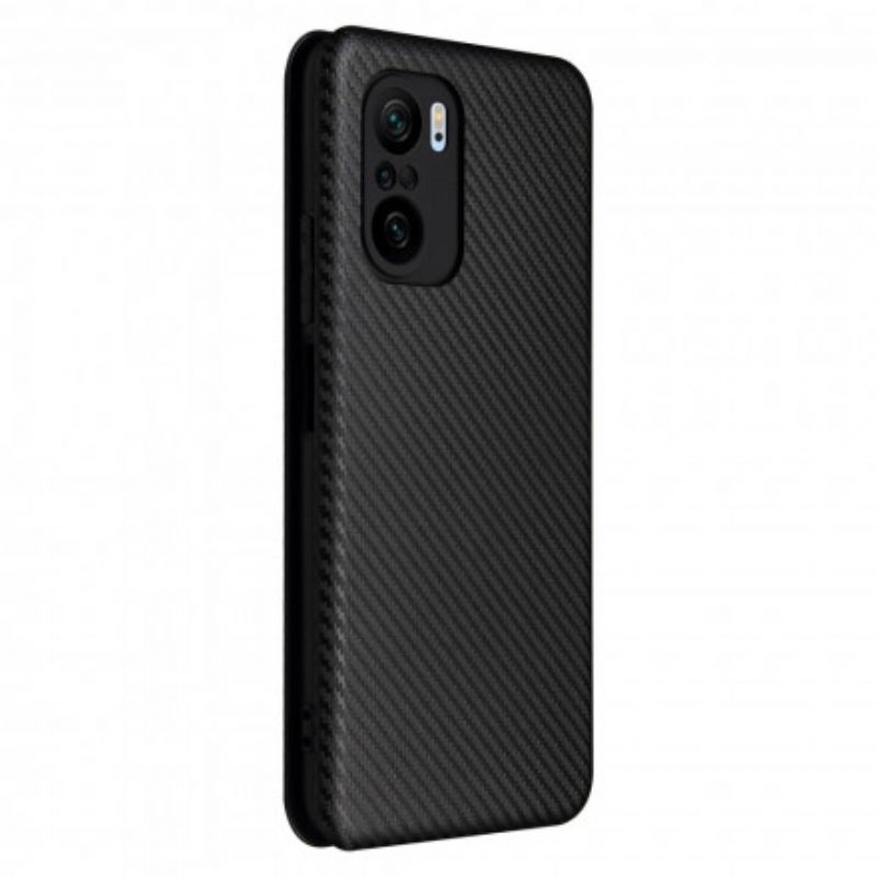 Folio Cover Xiaomi Mi 11i 5G Custodia in pelle Fibra Di Carbonio Con Anello Di Supporto