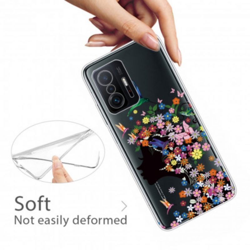Cover Xiaomi 11T / 11T Pro Capelli Fioriti Trasparenti
