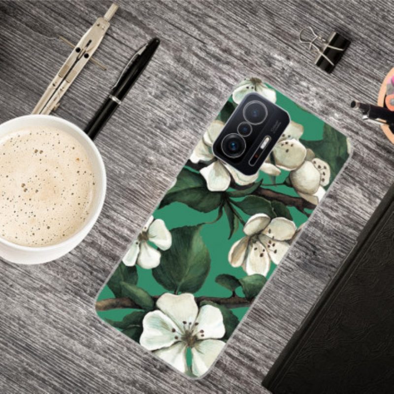 Cover Xiaomi 11T / 11T Pro Fiori Bianchi Dipinti