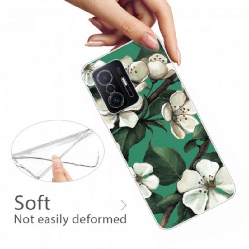 Cover Xiaomi 11T / 11T Pro Fiori Bianchi Dipinti