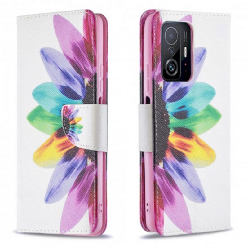 Custodia A Portafoglio Xiaomi 11T / 11T Pro Fiore Dell'acquerello