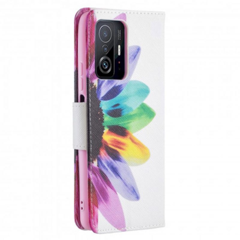 Custodia A Portafoglio Xiaomi 11T / 11T Pro Fiore Dell'acquerello