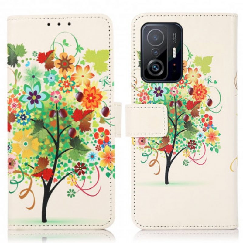 Custodia in pelle Xiaomi 11T / 11T Pro Albero In Fiore