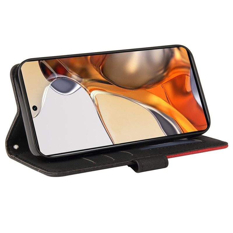 Custodia in pelle Xiaomi 11T / 11T Pro Ecopelle Firmata Bicolore