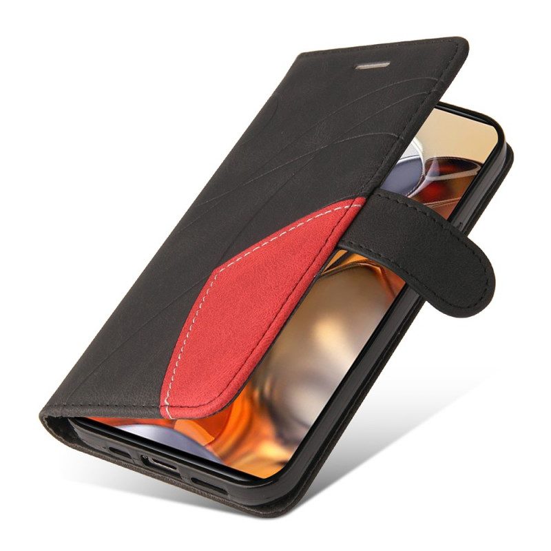 Custodia in pelle Xiaomi 11T / 11T Pro Ecopelle Firmata Bicolore