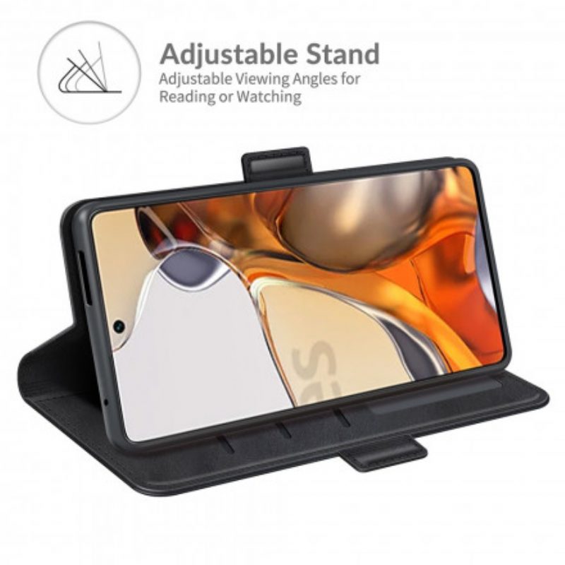 Custodia in pelle Xiaomi 11T / 11T Pro Folio Cover Doppia Patta Classica