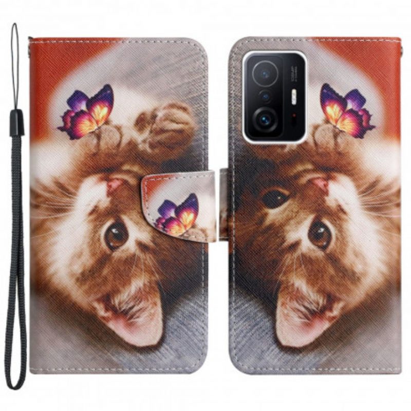 Custodia in pelle Xiaomi 11T / 11T Pro Il Mio Gattino E La Mia Farfalla