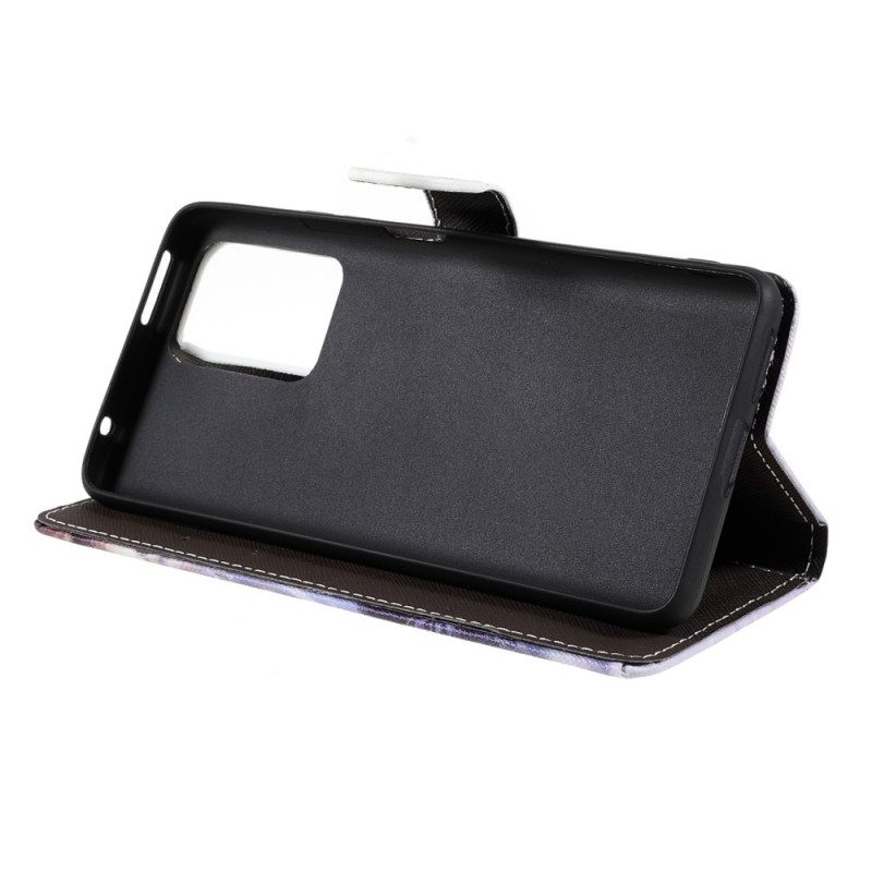 Custodia in pelle Xiaomi 11T / 11T Pro Lupo In Inverno Con Cordino