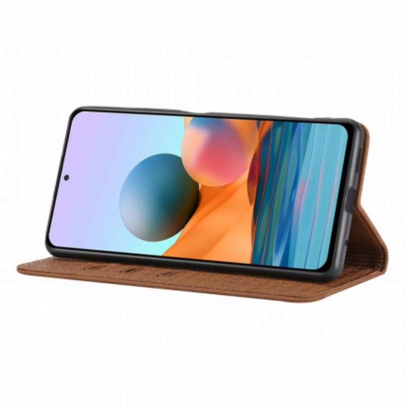 Custodia in pelle Xiaomi 11T / 11T Pro Stile In Pelle Intrecciata Con Cinturino