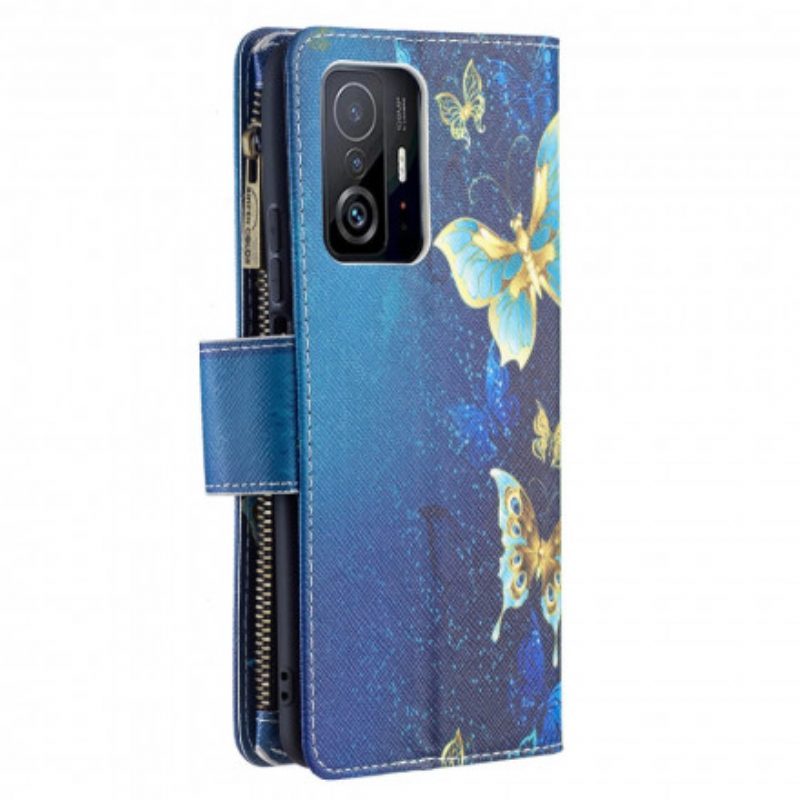 Custodia in pelle Xiaomi 11T / 11T Pro Tasca Con Cerniera Per Farfalle