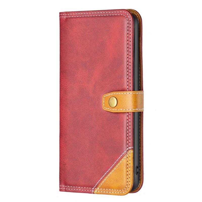 Custodia in pelle Realme C35 Colore Binfen Bicolore