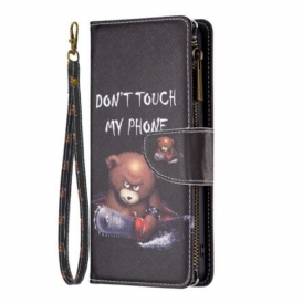 Custodia in pelle Realme C35 Custodia Con Cerniera Strappy Dangerous Bear