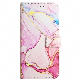 Custodia in pelle Realme C35 Striscia Di Marmo