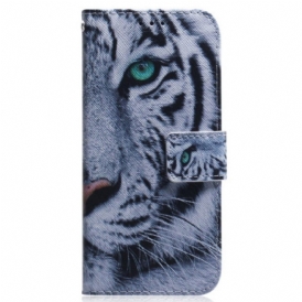 Custodia in pelle Realme C35 Tigre Bianca