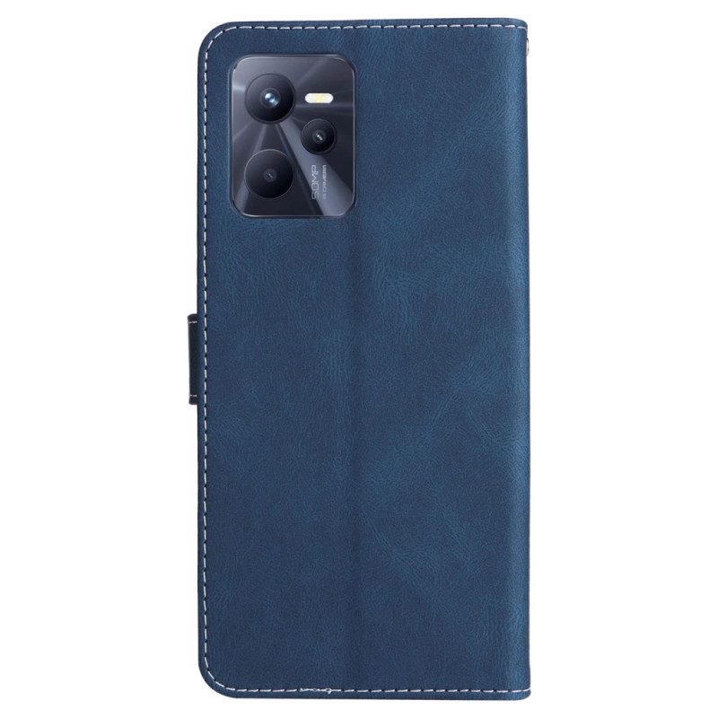 Folio Cover Realme C35 Strappy Effetto Pelle Tricolore