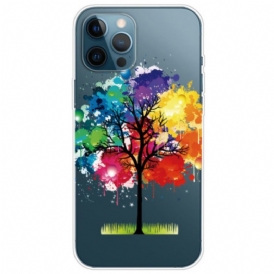 Cover iPhone 14 Pro Albero Dell'acquerello Senza Soluzione Di Continuità