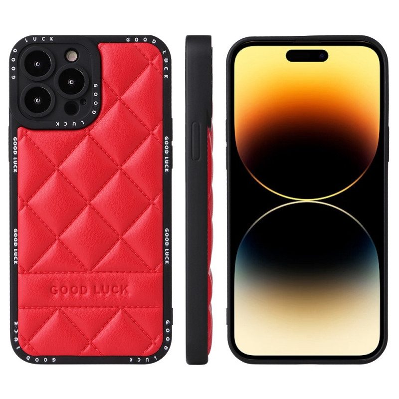 Cover iPhone 14 Pro Buona Fortuna Trapuntata