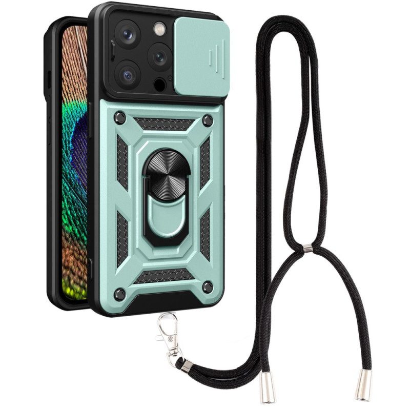 Cover iPhone 14 Pro Corda Con Supporto Ad Anello