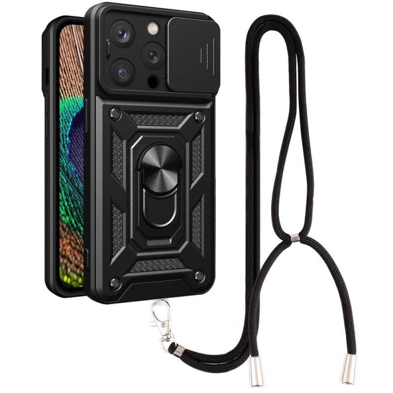 Cover iPhone 14 Pro Corda Con Supporto Ad Anello