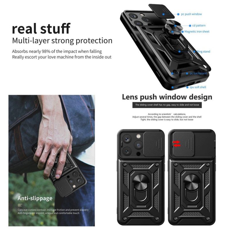 Cover iPhone 14 Pro Corda Con Supporto Ad Anello