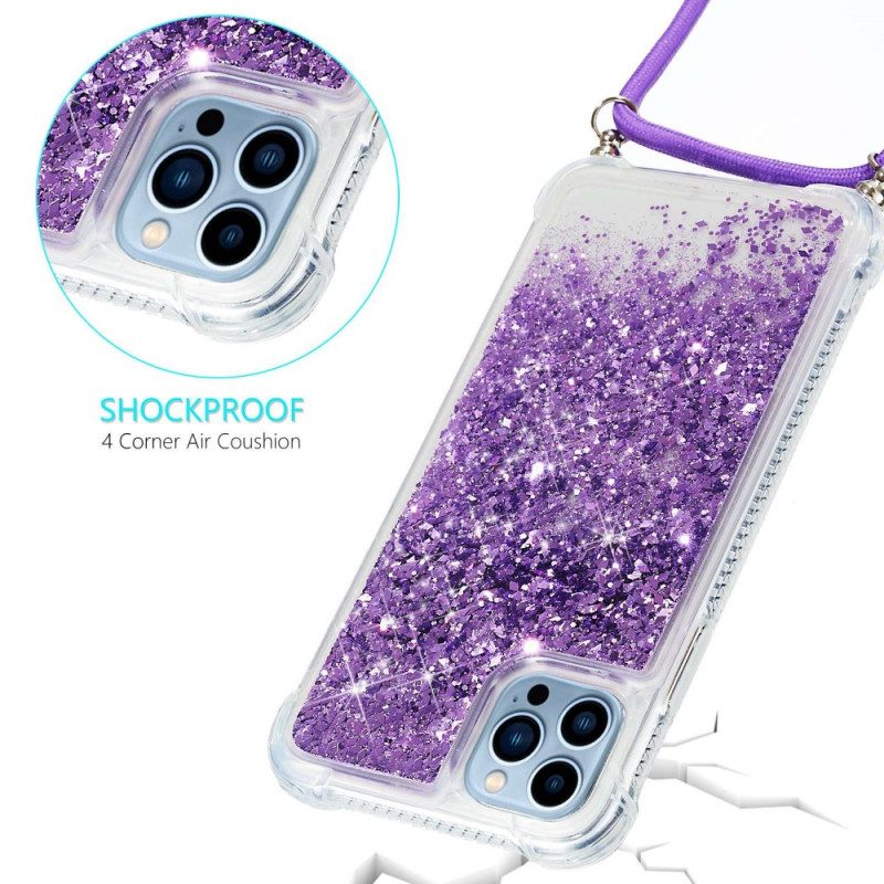 Cover iPhone 14 Pro Design Con Paillettes Con Coulisse