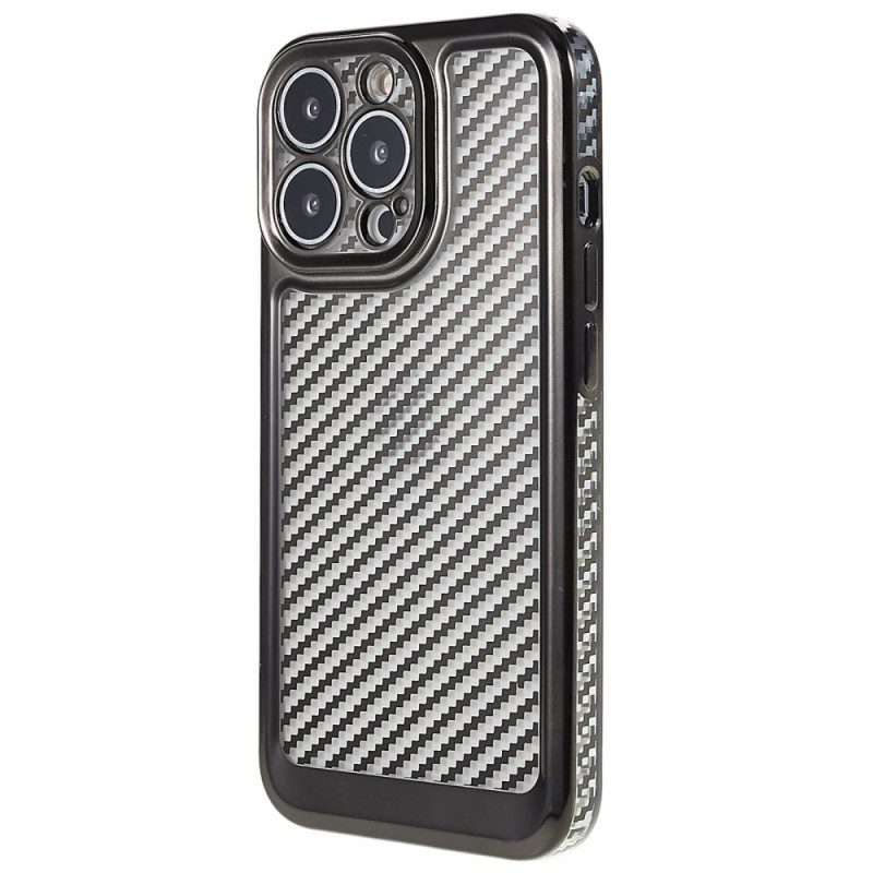 Cover iPhone 14 Pro Elegante Fibra Di Carbonio