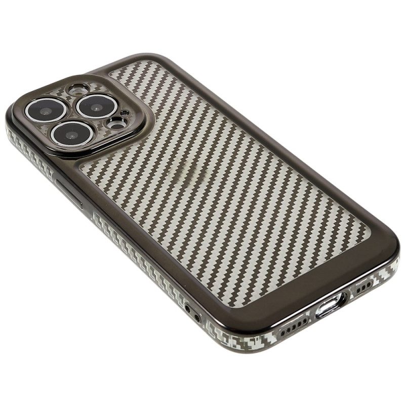 Cover iPhone 14 Pro Elegante Fibra Di Carbonio