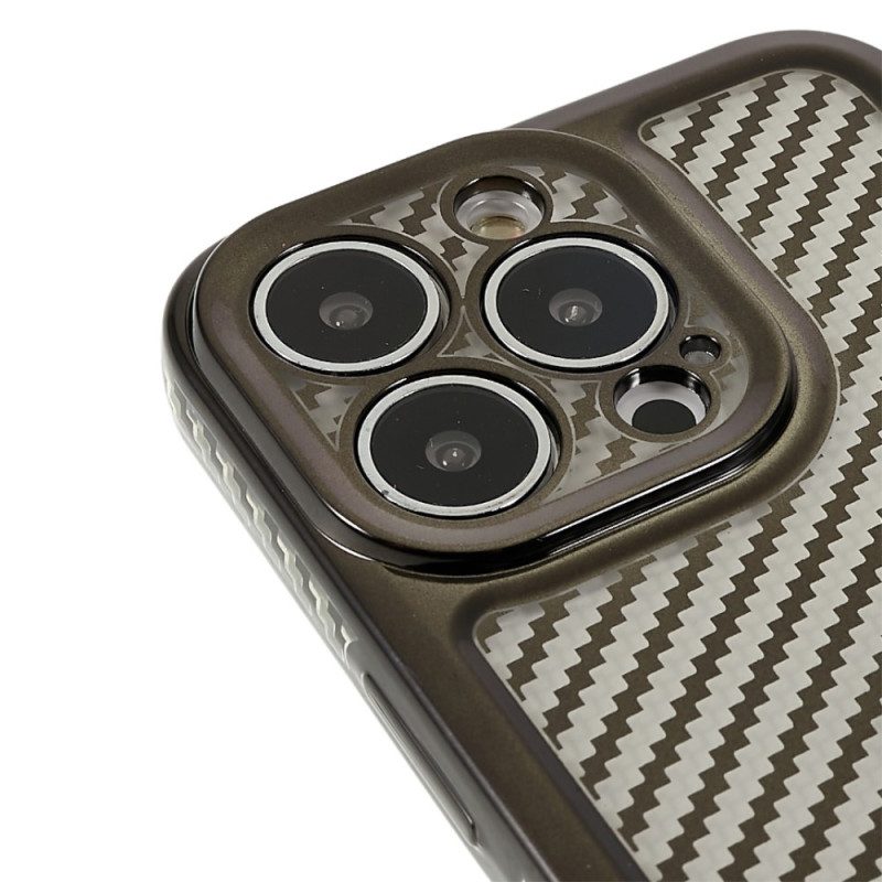 Cover iPhone 14 Pro Elegante Fibra Di Carbonio