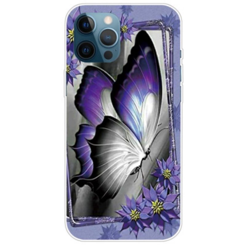 Cover iPhone 14 Pro Farfalla Viola